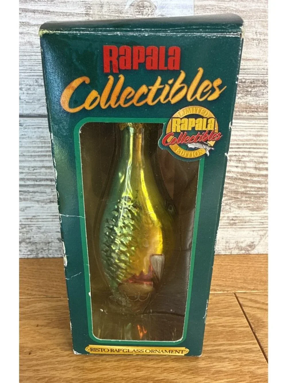 Rapala Collectors Glass Christmas Tree Ornament Fishing Lure Fish 4.75 Inch IOB